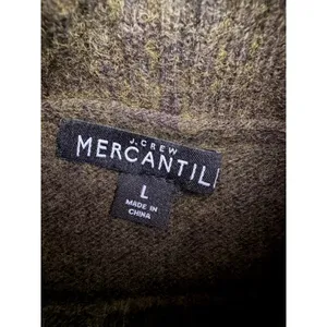 J.Crew Mercantile Sweater Women L Green Good Marled Wool Blend Turtleneck Vest thumbnail 2
