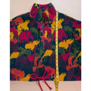 Pretty Garbage Oversized Crop Sherpa Fleece Half Zip Pullover Sz M Chunky Funky thumbnail 3