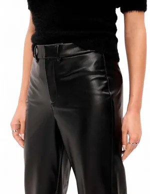 Old Navy Pants Sz 18 Black Faux Leather Straight-Leg High Waist Special Events thumbnail 3