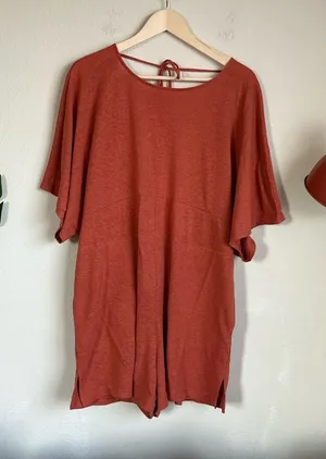 Free People Beach Linen Blend Romper thumbnail 1