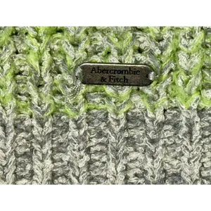 Abercrombie & Fitch Gray Green Knit Long Sleeve Pullover Crew Neck Sweater Sz M thumbnail 5