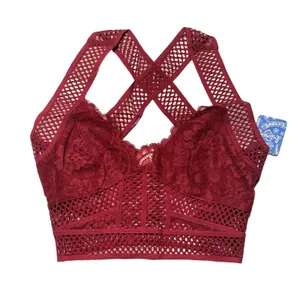 NEW Intimately Free People XS Sitting Pretty Bralette Apple Valley Red Open Back thumbnail 3