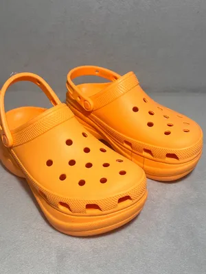 CROCS Siren Platform Clogs Orange Women's Size 7 Chunky Heel Y2K Sandals Comfort thumbnail 6