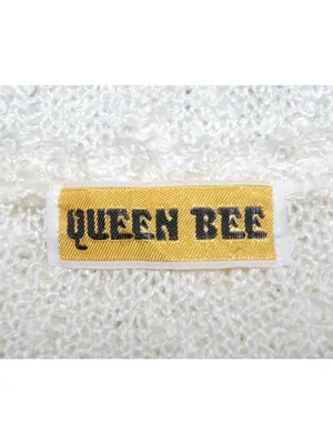 VTG 80's Queen Bee Oversized Ivory Sweater Size 44 US M Neutral Sleeveless Vest thumbnail 6