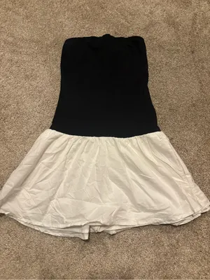 Hollister Black Strapless Dress with White Skirt thumbnail 2