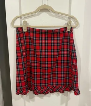 Draper james red tartan skirt thumbnail 3
