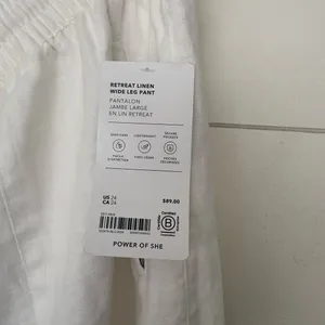 Athleta Women’s 24 White Retreat Wide Leg Linen Pants New thumbnail 2