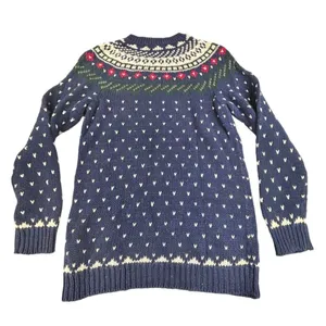 Vtg Illustrations Sweater Knit M Hong Kong Cabin Fever Fair Isle Hearts thumbnail 2