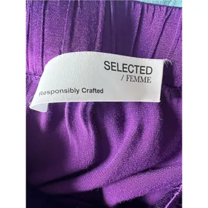 SELECTED Femme Purple Satin Midi Skirt Side Slit Drawstring Waist Size Small thumbnail 4