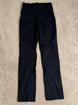 Maeve Anthropologie Black Pull On High Rise Pants Front Slit Hem Size Small thumbnail 4
