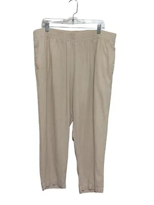 Old Navy High-Waisted Linen-Blend Straight Ankle Pants in Flax Linen - Size XL thumbnail 3