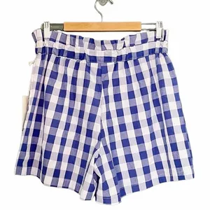 NWT Joie Gingham Shorts Blue & White Check Cotton Paper Bag Waist Size XL NEW thumbnail 2