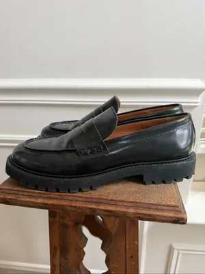 Thursday Boot Co Penny Lug Sole Loafer Leather Black $148 8.5 thumbnail 4