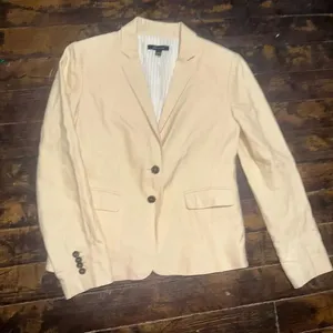 Ann Taylor linen cotton preppy romantic royalcore 0 blazer thumbnail 1