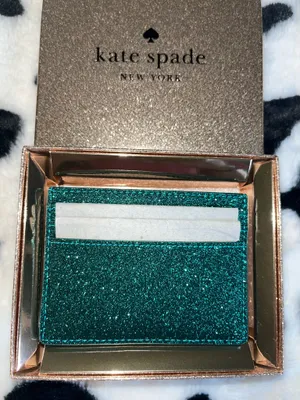 Kate Spade Turquoise Glitter Card Holder thumbnail 3