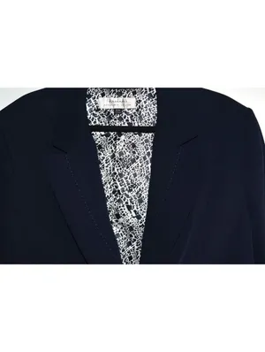 Tahari Arthur S Levine Navy One Button Blazer Notch Lapel Plus Size 20W thumbnail 5