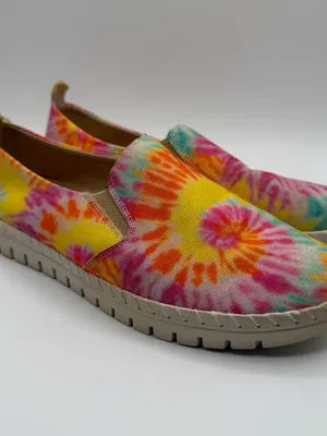 Easy Street Tie Dye Slip On Shoes 6.5W Wide Comfort Wave Colorful Casual thumbnail 2