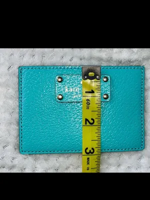 KATE SPADE Turquoise Robin's Egg Blue Pebbled Leather Card Case thumbnail 5