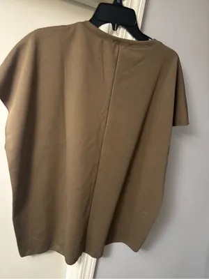 Zara Brown Oversized cap sleeve pullover top thumbnail 5