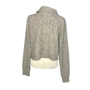Hollister Long Sleeve Crop Turtle Neck Top Medium Gray White thumbnail 3