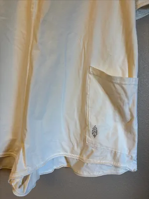 NEW! FREE PEOPLE MOVEMENT Hot Shot Tee Romper Shorts X-SMALL Bleached Clay Ivory thumbnail 5