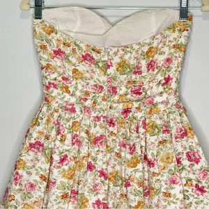 🍁 Minuet Cottagecore Floral Boho Strapeless Mini Party Cocktail Dress‎ Small thumbnail 6