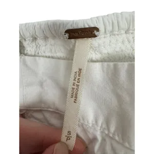 Free‎ People White Smocked Back Ruched Strap Cotton Crop Top Small thumbnail 3