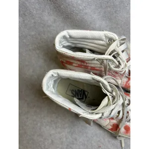 Vans Sk8-Hi‎ High Top Sneakers White Orange Splatter Women 7.5 Men 6.0 thumbnail 3