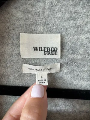 Wilfred Free Aritzia Gray Alpaca Wool Blend Belted Fei Fei Fringe Vest Large thumbnail 2