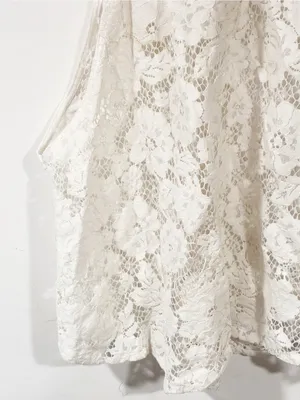 Free People Ivory Lace Sheer High Neck Sleeveless Top Size Medium thumbnail 2