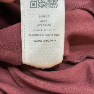 True Religion Women's L Burgundy Velour Cropped Sweatshirt Gold Logo Cuffs thumbnail 6