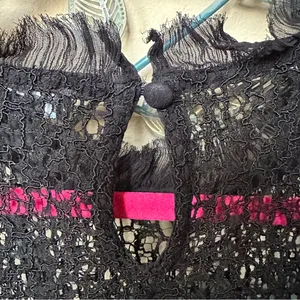 Trouvé black lace sleeveless top with eyelash edges Sz S EUC thumbnail 9