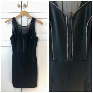 ASTR Sleeveless Cut-Out Mesh Black Bodycon Cocktail Dress, sz. XS thumbnail 8