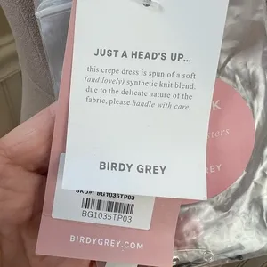 Birdy Grey Jay Crepe Maxi Dress Taupe V-Neck Side Slit Size Medium Bridesmaid thumbnail 9