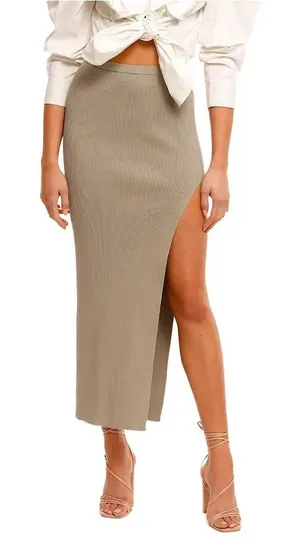 Bec and Bridge Versailles Knit Split Midi Skirt thumbnail 1