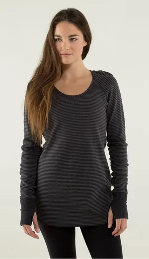 Lululemon Open Your Heart Long Sleeve Reversible Striped Yoga Running Workout thumbnail 1