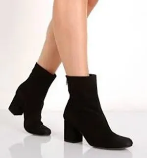 FREE PEOPLE Cecile Suede Block Heel Boot Size 38 8 Black LEATHER FESTIVAL BOHO thumbnail 1