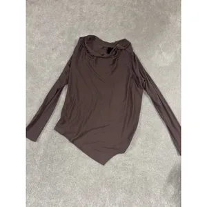 womens heather a‎ symmetrical hem brown long sleeve Small Brown Modal USA thumbnail 2