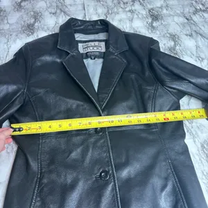 Pelle Studio Wilson’s Leather Jacket Coat Black Y2K Vitnage 90s size medium thumbnail 7