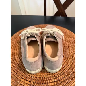 ECCO Soft Womens Leather‎ Lace Up Sneakers gray Taupe Low Top Shoes thumbnail 6