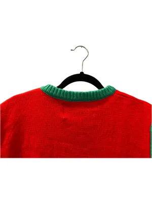 Ugly Christmas Sweater Vest Red Reindeer 3D Tie Jingle Bell Sequin Small Tacky thumbnail 6