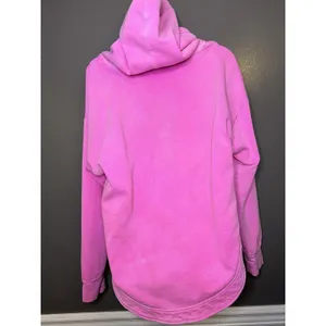 Pilcro Anthropologie Hoodie Sweatshirt Womens Medium Pink Terry V Neck High Low thumbnail 5