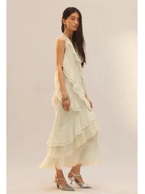Zara limited edition ruffle maxi dress thumbnail 5