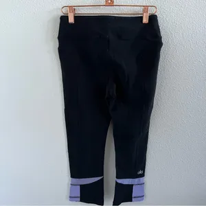 Alo Yoga Black and Purple Active Workout Pants Legging Tights 17.5" Inseam Small thumbnail 5