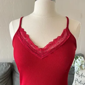 Red Lace Trim Nightgown Size XS thumbnail 2