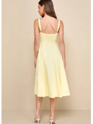 LULU's Sexy Casual Summer Bustier Brunch Beach Summer Retro Vibes Midi Dress thumbnail 3