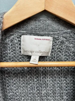 Banana Republic Wool / Mohair Duster Cardigan in Grey M thumbnail 4