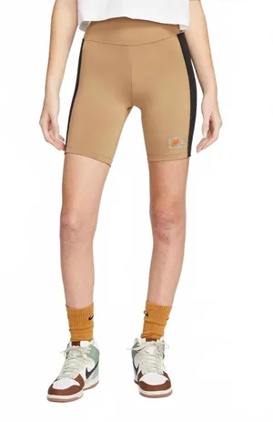 Nike Sportswear Dri-Fit High Waist Bike Shorts Dark Driftwood/Black XS thumbnail 1