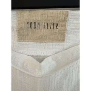 Moon River White Square Neck Ruffle Peplum Blouse Tiered Bell Sleeve Top KR1644 thumbnail 2