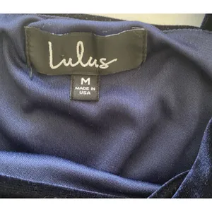Lulus Sultry Summoning Navy Blue Velvet Bodycon Dress Stretchy Lightweight Sz M thumbnail 5